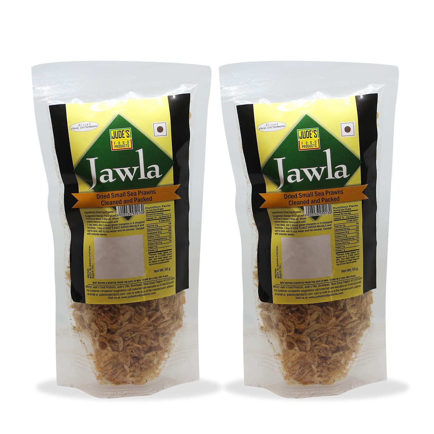 Jude's Food Products - Jawla | Dried Small Sea Prawns, Seafood